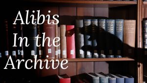 Alibis in the library logo
